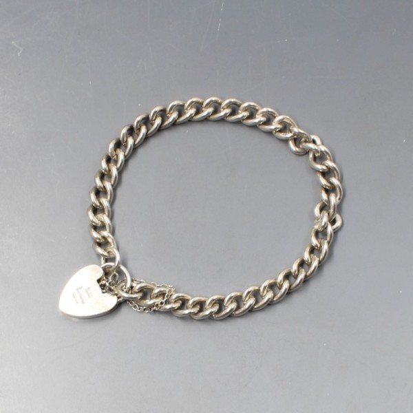 Shania Brown Bow Silver Heart Padlock Necklace main image 1